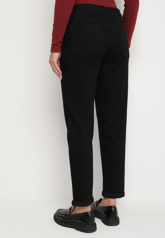Czarne Casualowe Jeansy o Kroju Mom Fit Arettia 3