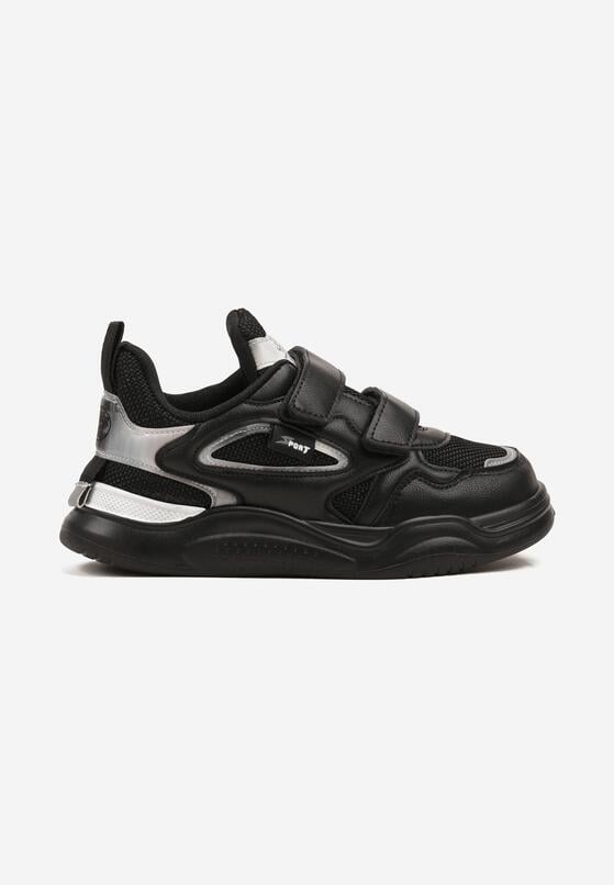 Czarne Buty Sportowe z Cholewką przed Kostkę z Rzepem i Skórzaną Wkładką Frankies 1