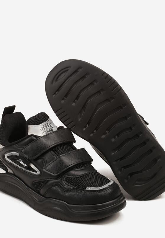 Czarne Buty Sportowe z Cholewką przed Kostkę z Rzepem i Skórzaną Wkładką Frankies 3