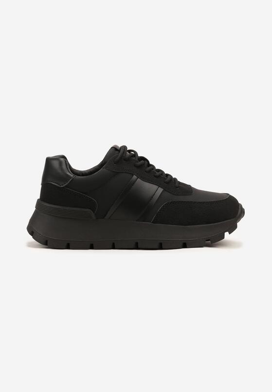Czarne Sneakersy na Grubej Podeszwie Ellitte 4