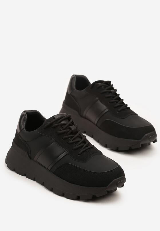 Czarne Sneakersy na Grubej Podeszwie Ellitte 5