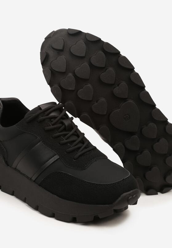 Czarne Sneakersy na Grubej Podeszwie Ellitte 6