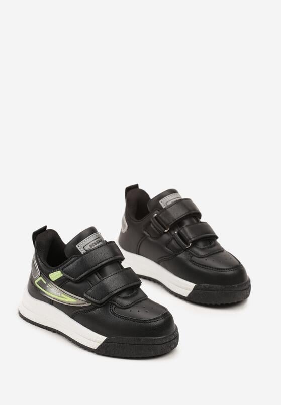 Czarno-Zielone Buty Sportowe Sneakersy ze Skórzaną Wkładką i Cieniowaniem Rilenissa 2