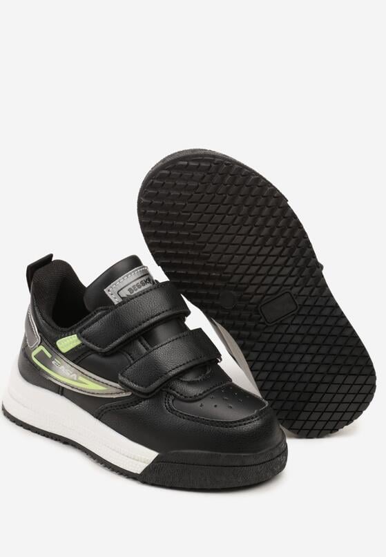 Czarno-Zielone Buty Sportowe Sneakersy ze Skórzaną Wkładką i Cieniowaniem Rilenissa 3
