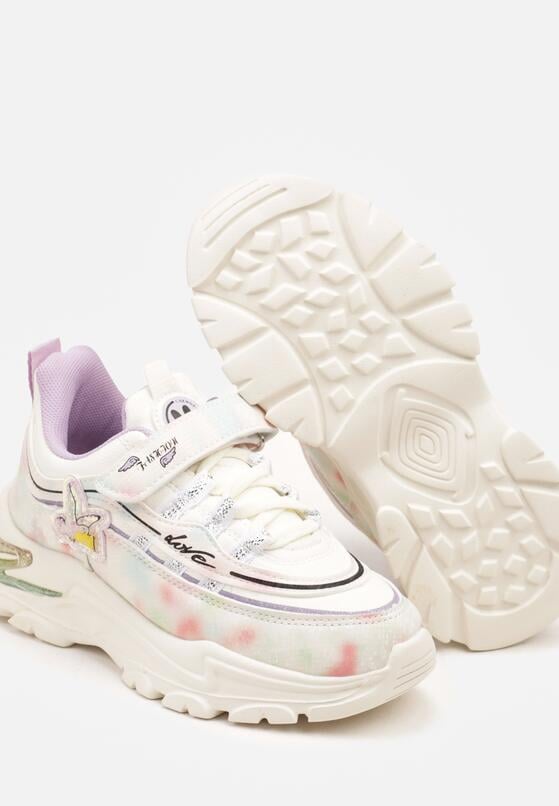 Beżowe Buty Sportowe Sneakersy ze Skórzaną Wkładką i Zapięciem na Rzep Pirellie 3