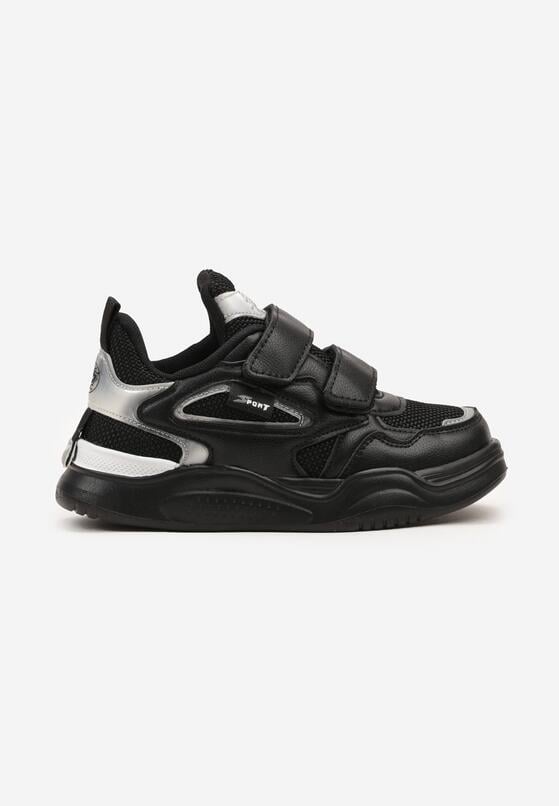 Czarne Buty Sportowe Sneakersy Ozdobione Tłoczonym Wzorem Idanirre 1