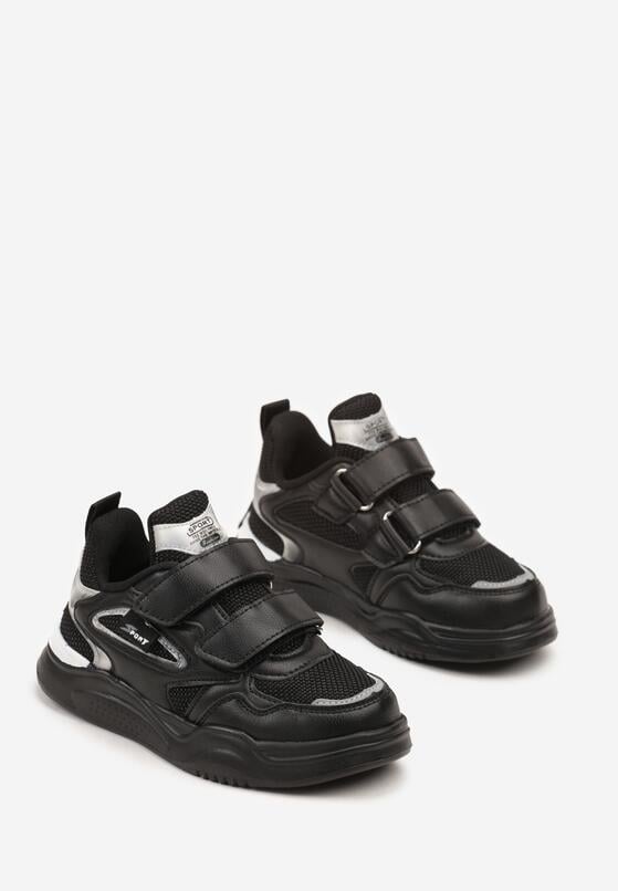 Czarne Buty Sportowe Sneakersy Ozdobione Tłoczonym Wzorem Idanirre 2