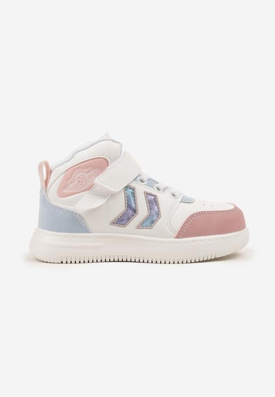 Biało-Niebieskie Buty Sportowe Sneakersy ze Skórzaną Wkładką i Perforacją Seadrie 1