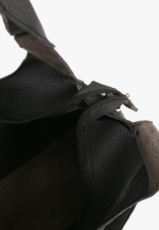 Czarna Torebka Typu Shopper z Saszetką Fesandia 3