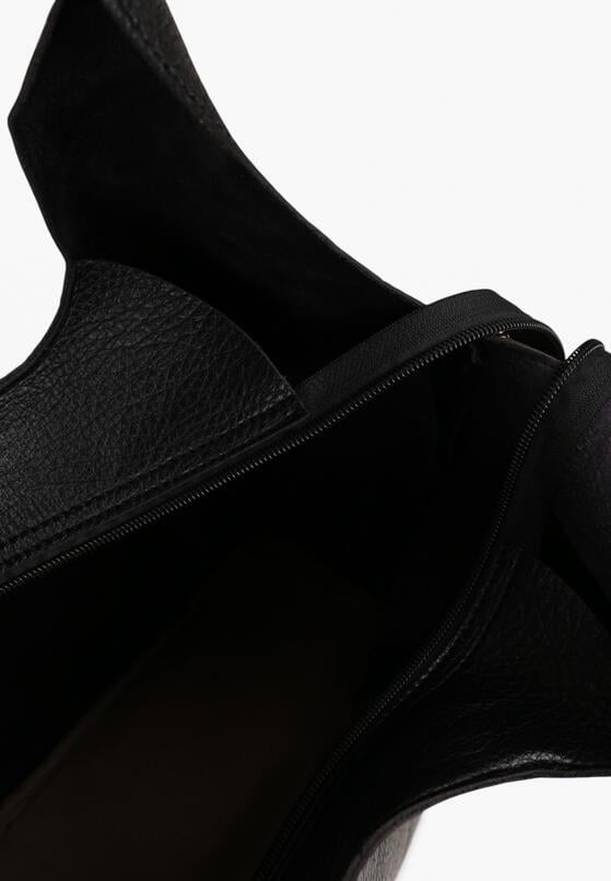 Czarna Torebka Typu Shopper z Przeszyciami Latarina 3