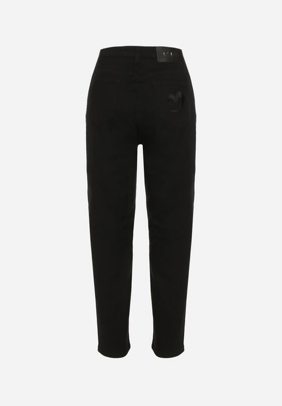 Czarne Klasyczne Jeansy o Kroju Mom Fit Fesianela 7