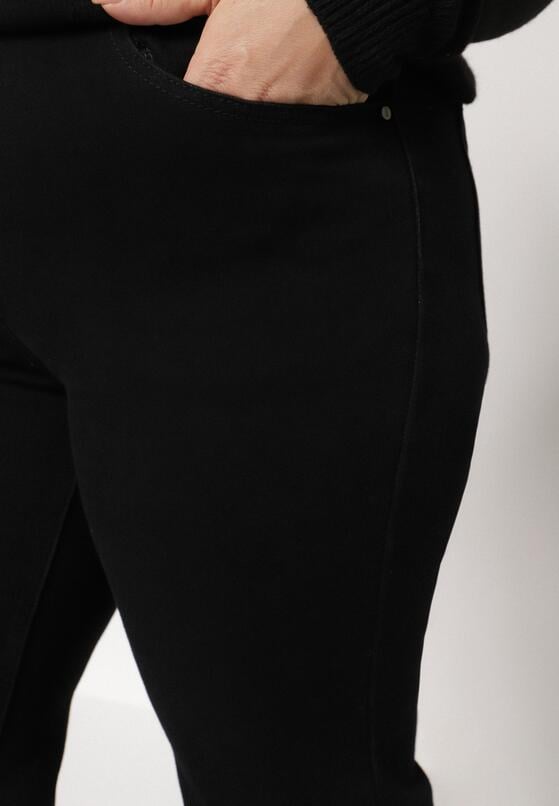 Czarne Szerokie Jeansy z Wysokim Stanem z Bawełną i Dodatkiem Wiskozy Eprevia 5