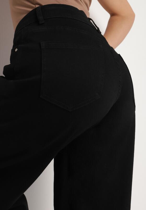 Czarne Jeansy o Kroju Slouchy z Regularnym Stanem Fesinasa 5