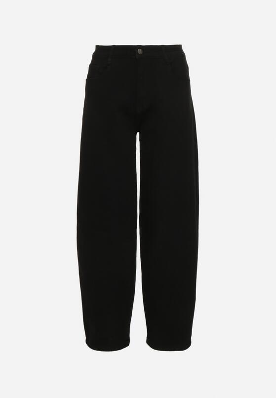 Czarne Jeansy o Kroju Slouchy z Regularnym Stanem Fesinasa 6