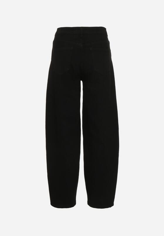 Czarne Jeansy o Kroju Slouchy z Regularnym Stanem Fesinasa 7