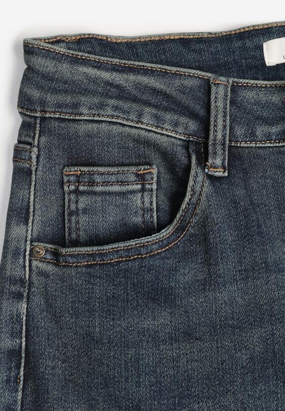 Niebieskie Jeansy Dzwony z Wysokim Stanem Fesanera 8