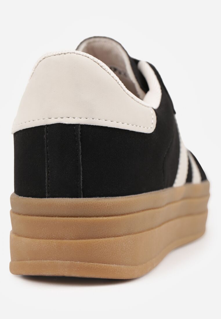 Czarne Sneakersy Typu Kultowe Tenisówki na Grubej Podeszwie Nalorela 9