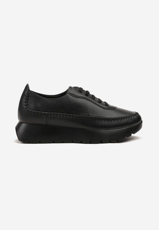 Czarne Sneakersy na Grubej Podeszwie z Elastycznymi Sznurówkami Tulemarie 4