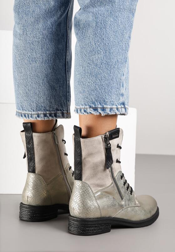 Botine Gri cu auriu 3