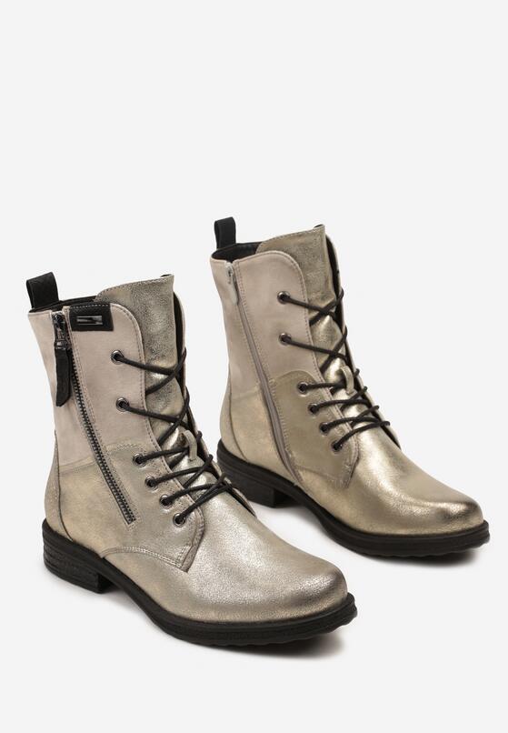 Botine Gri cu auriu 5