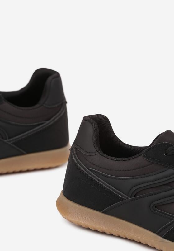 Czarne Sneakersy w Stylu Tenisówek Ozdobione Geometrycznym Wzorem Fesilia 6