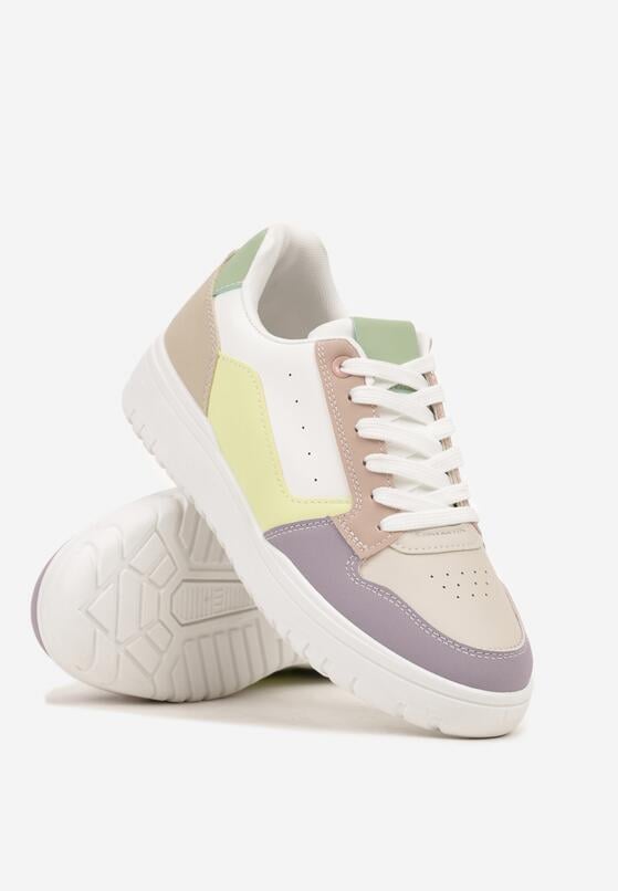 Fioletowe Sneakersy z Geometrycznym Wzorem i Perforacją Idellie 5