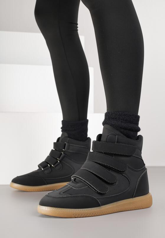 Czarne Sneakersy na Ukrytym Koturnie Farnella 1