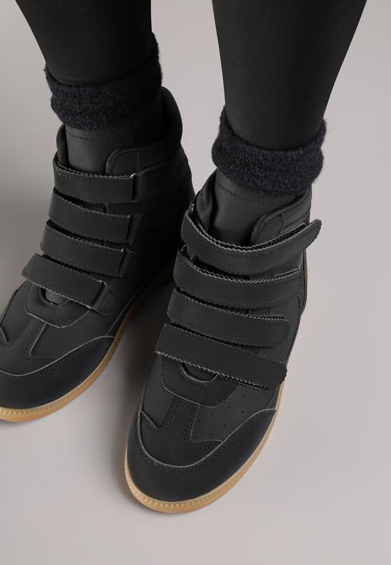 Czarne Sneakersy na Ukrytym Koturnie Farnella 3