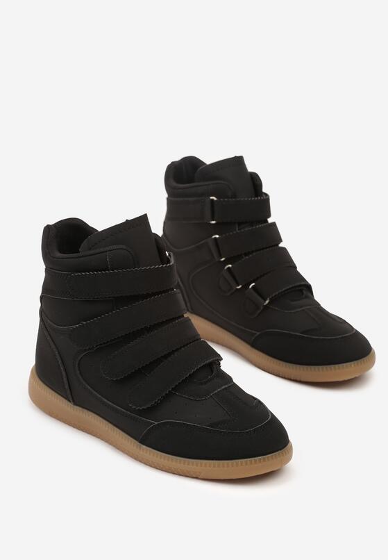 Czarne Sneakersy na Ukrytym Koturnie Farnella 5