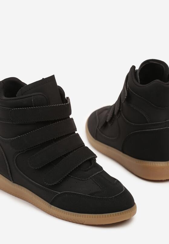 Czarne Sneakersy na Ukrytym Koturnie Farnella 6