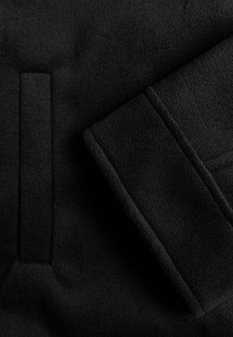 Czarna Przejściowa Kurtka z Rękawami Typu Nietoperz i Kapturem Alinee 8