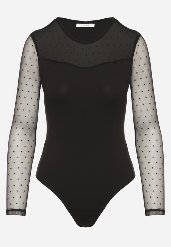 Czarne Body Vices z Transparentnymi Rękawami w Kropki Klavie 4