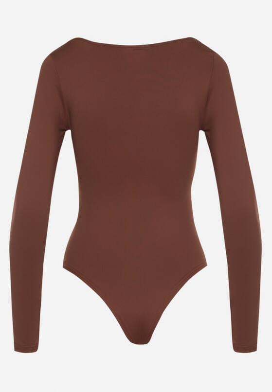 Brązowe Body Ozdobione Metaliczną Aplikacją Furriva 5