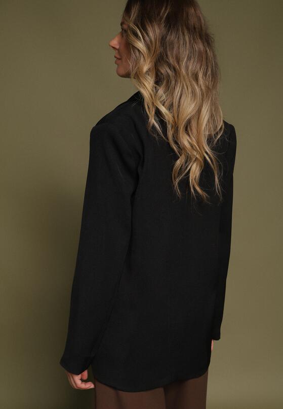 Czarna Dwurzędowa Marynarka w Stylu Oversize Clazara 3
