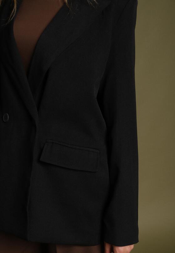 Czarna Dwurzędowa Marynarka w Stylu Oversize Clazara 5