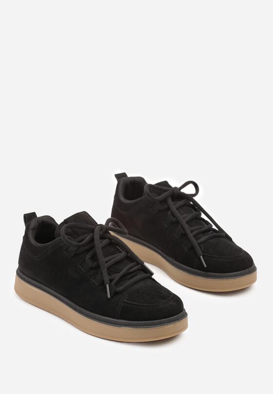 Czarne Sneakersy na Kauczukowej Podeszwie Lurrive 5