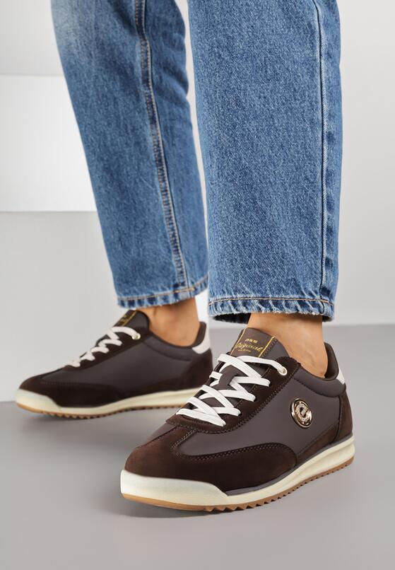 Ciemnobrązowe Sneakersy z Metaliczną Aplikacją Nurrive 3