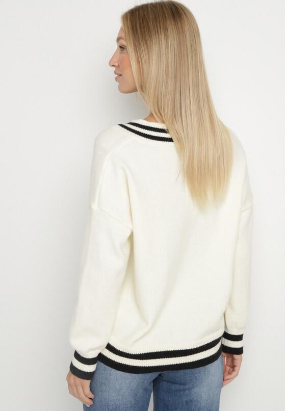 Jasnobeżowy Sweter z Domieszką Kaszmiru w Stylu Preppy Liendria 3