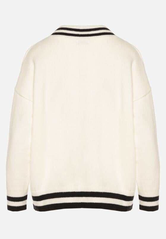 Jasnobeżowy Sweter z Domieszką Kaszmiru w Stylu Preppy Liendria 7