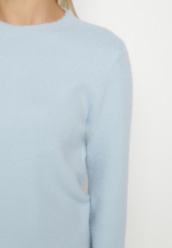Niebieski Sweter z Wełną w Klasycznym Stylu Firrive 5