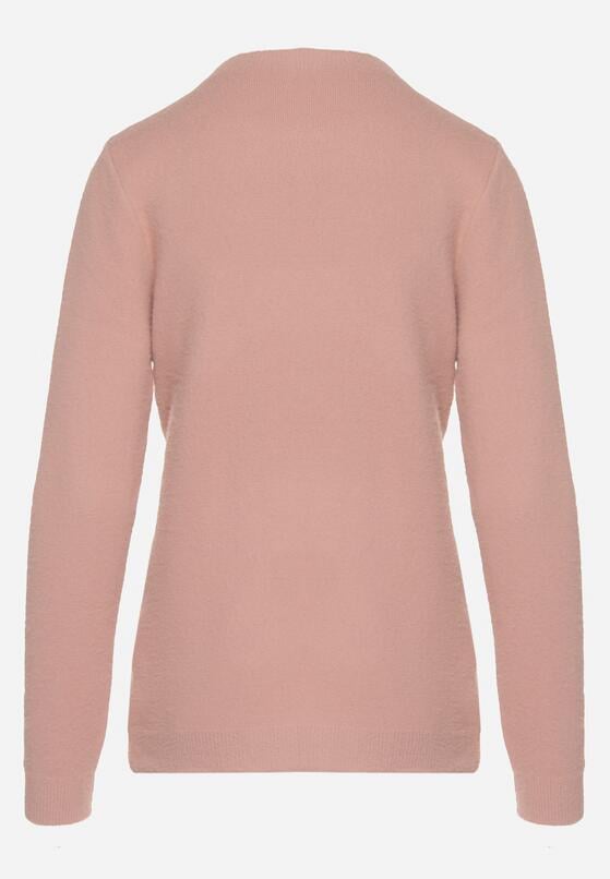 Różowy Sweter z Wełną w Klasycznym Stylu Firrive 7