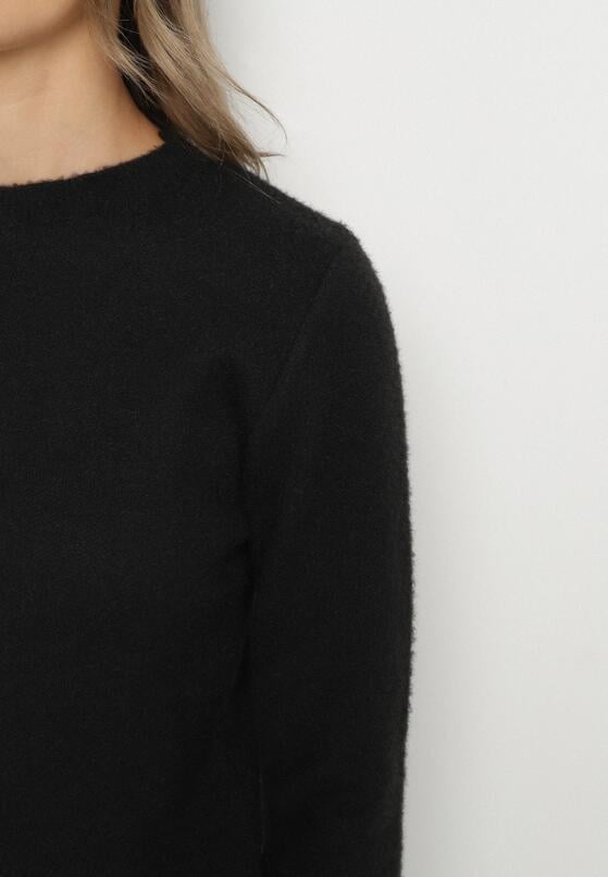 Czarny Sweter z Wełną w Klasycznym Stylu Firrive 5