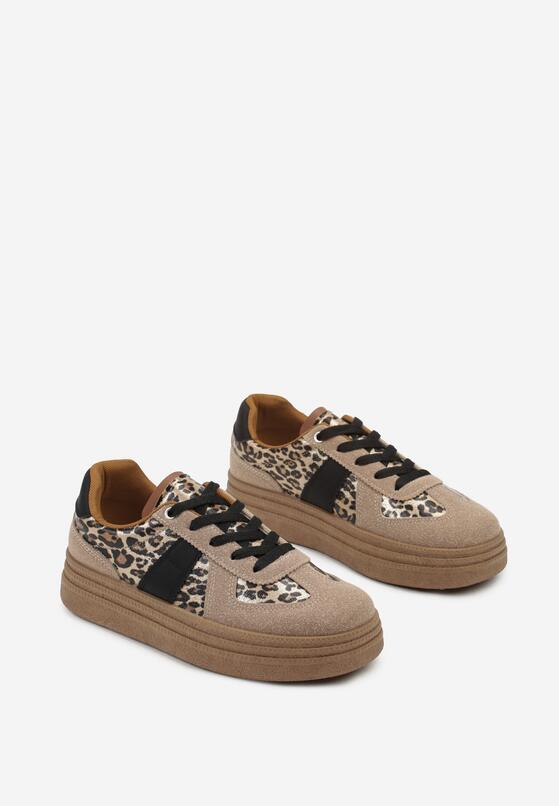 Panterkowe Sneakersy na Grubej Kauczukowej Podeszwie Gicebbe 5