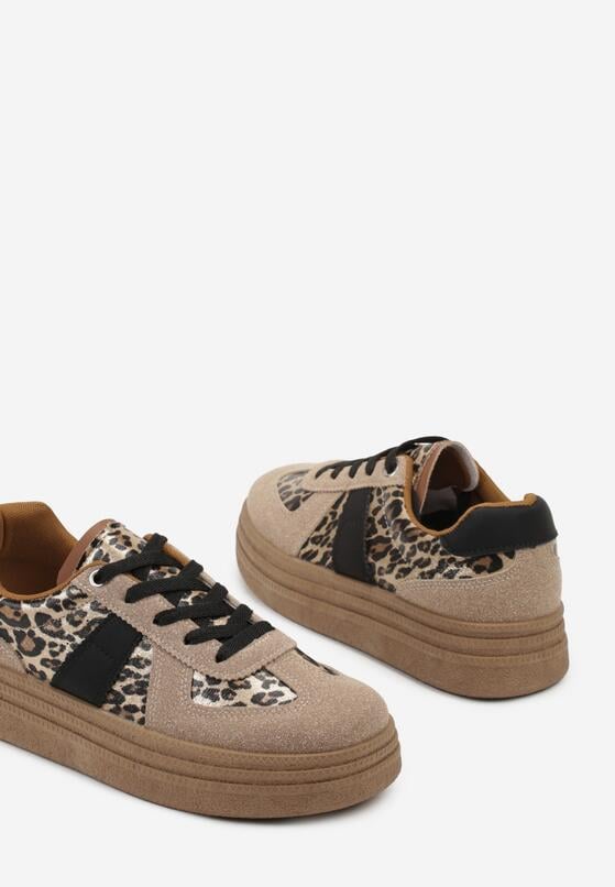 Panterkowe Sneakersy na Grubej Kauczukowej Podeszwie Gicebbe 6