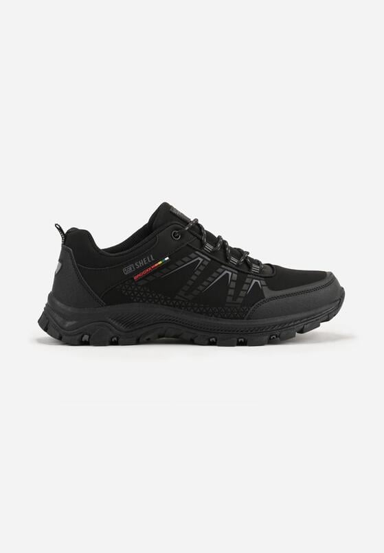 Czarne Buty Sportowe w Trekkingowym Stylu na Tłoczonej Podeszwie Revitte 1