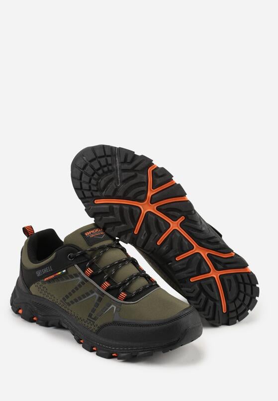 Ciemnobeżowe Buty Sportowe w Trekkingowym Stylu na Tłoczonej Podeszwie Revitte 4