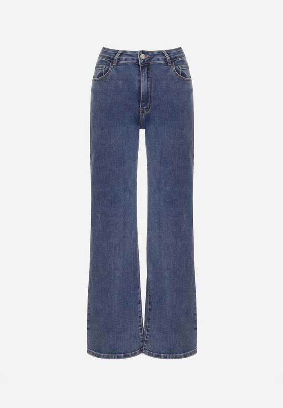 Niebieskie Szerokie Jeansy z Wiskozą z Regularnym Stanem Setve 6