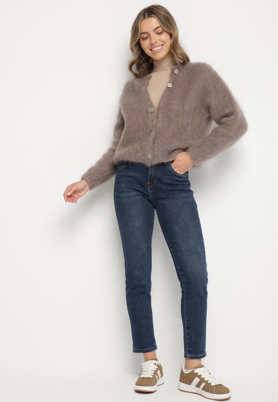 Niebieskie Klasyczne Jeansy Skinny z Regularnym Stanem Rastina 4