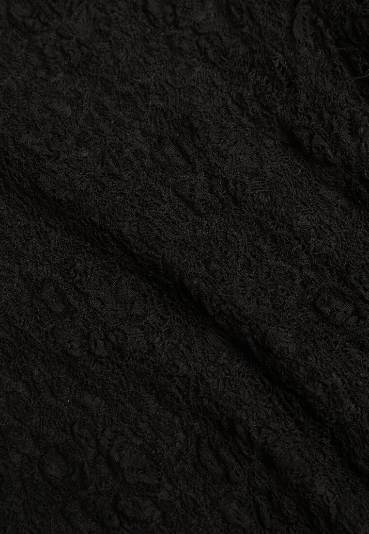 Czarna Dopasowana Sukienka Koronkowa z Długim Rękawem Zenika 8