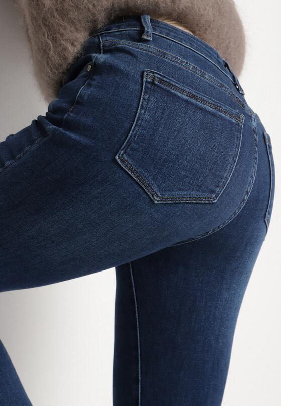 Niebieskie Jeansy z Domieszką Wiskozy o Kroju Skinny z Regularnym Stanem Zenisa 5